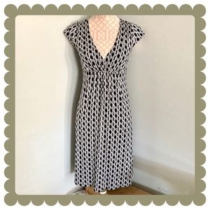 Navy blue/white empire waist dress EUC